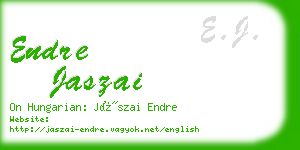 endre jaszai business card